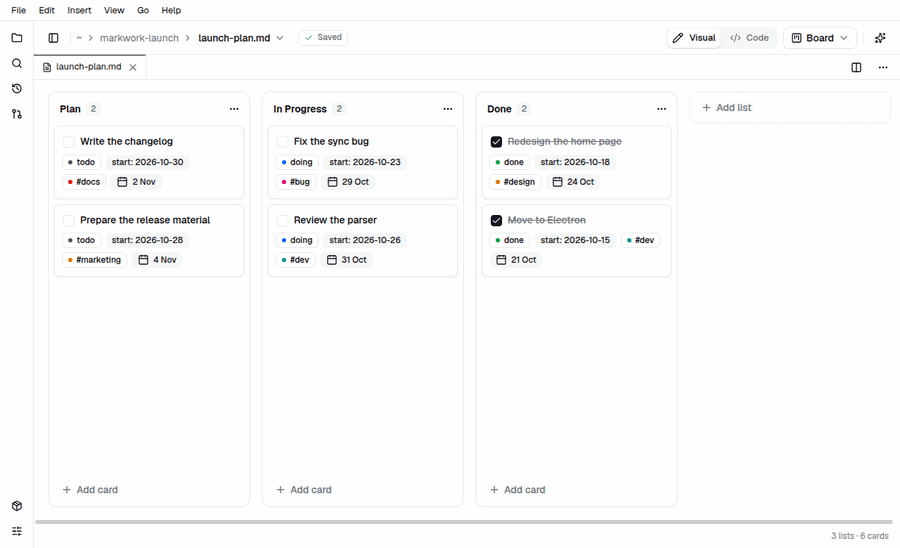 Animation of one file shown as a board, a list, a table, a calendar, a timeline, a gallery, and a chart